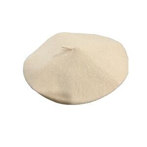 Elegant Light Cream Wool Beret for Women and Teens - Classic Chic Accessory